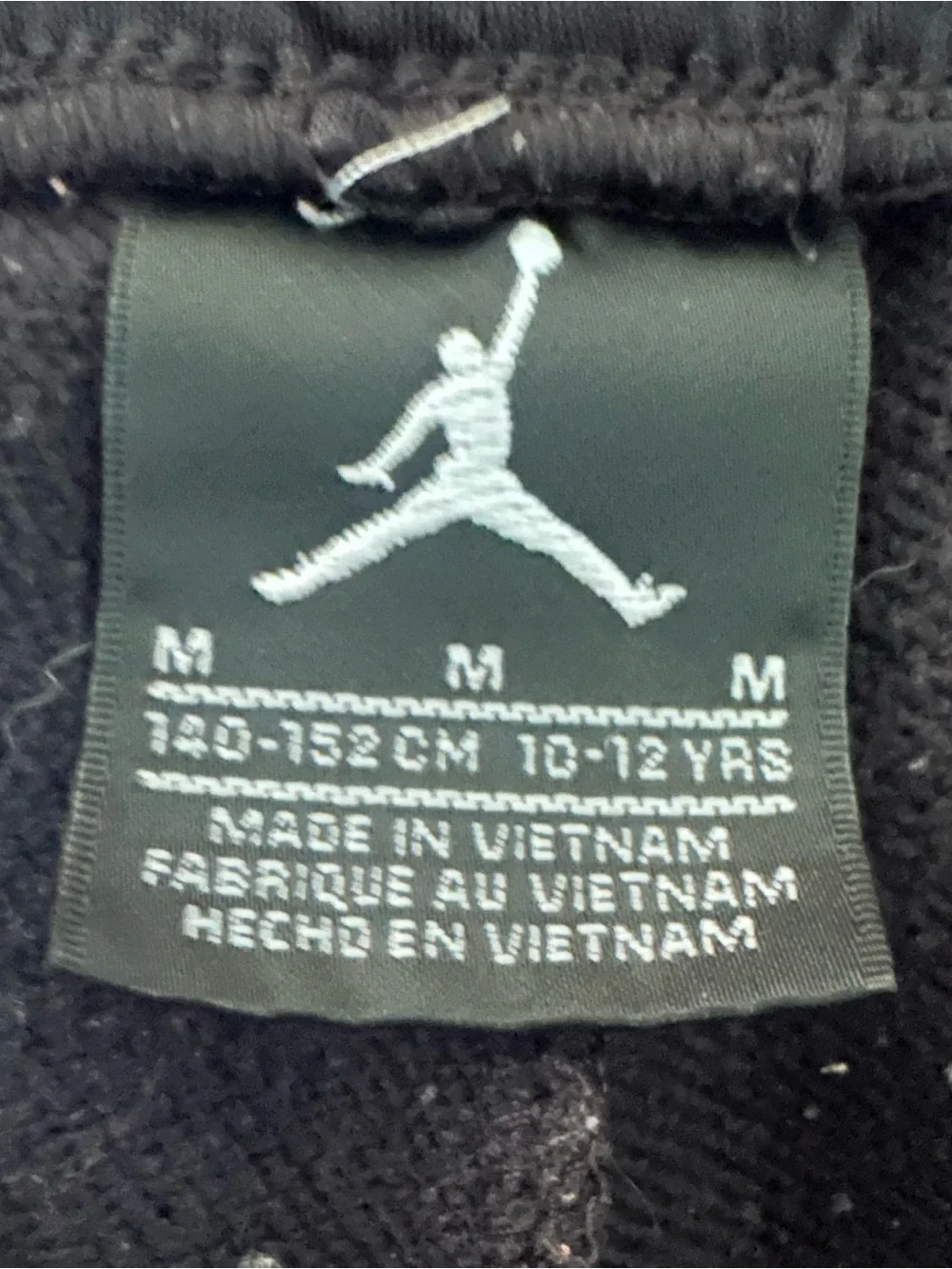 Boys Jordan Black Joggers with White Jumpman Logo  size M(10-12 YRS)